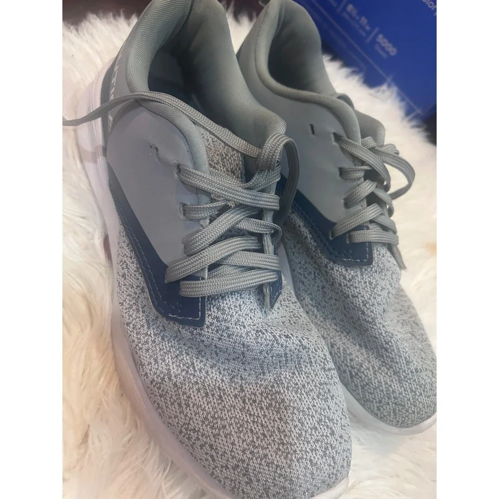 🤯3/$15 Nautica Women Gray Knit Lace Up Athletic Sneakers Shoes‎ Size 9.5